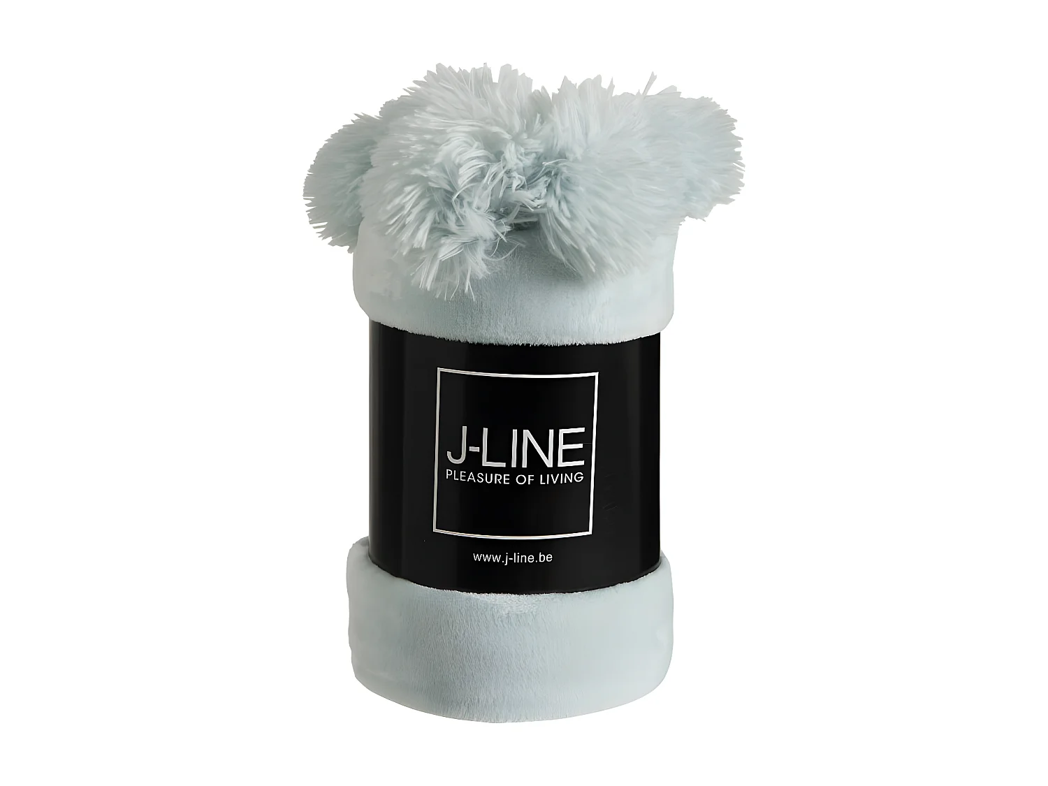 Plaid Pompon Polyester Bleu Clair - L 176 x l 128 x H 1 cm