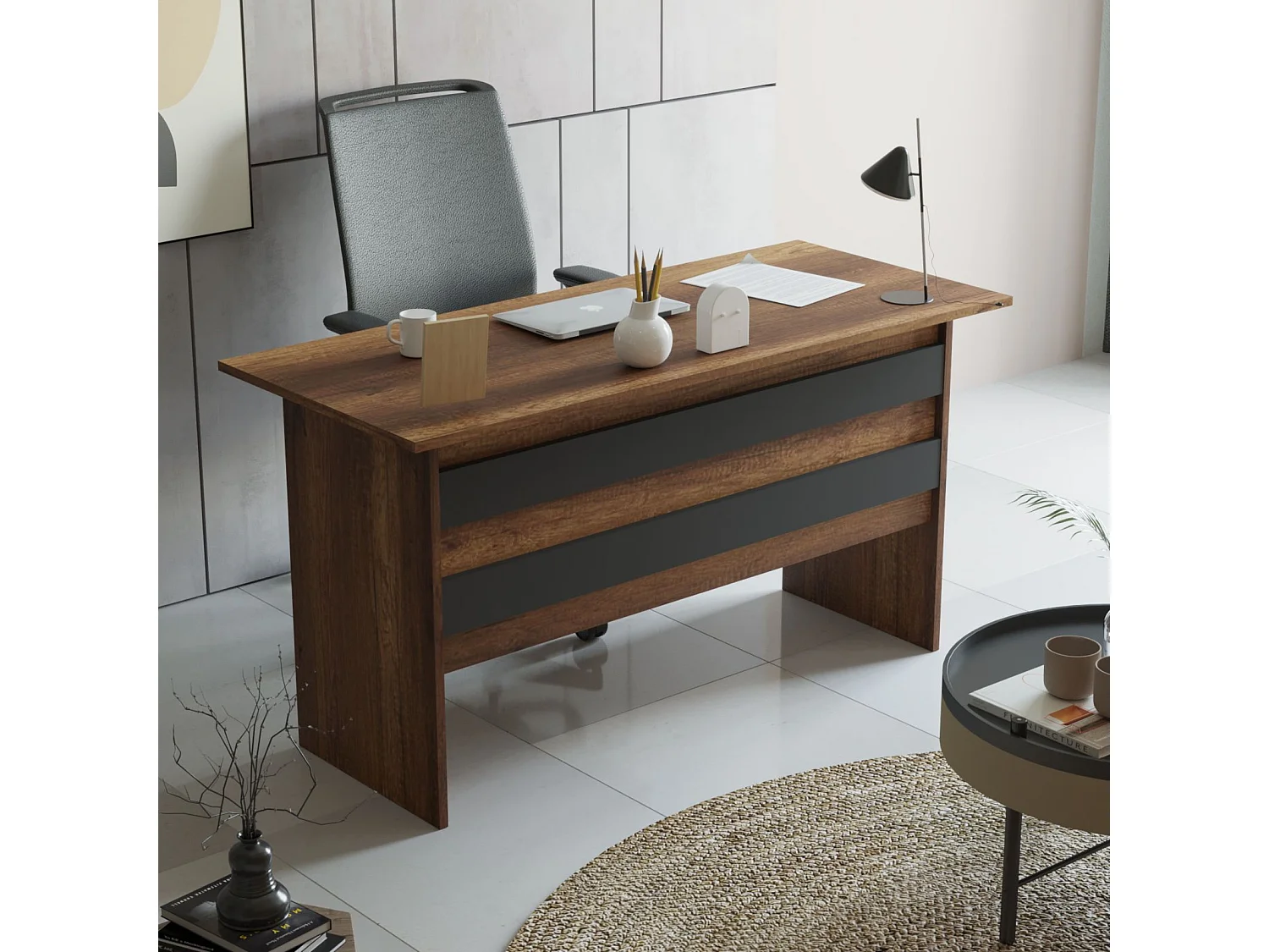 Büromöbel-Set mit Schreibtisch und Bücherregal Xylaroth