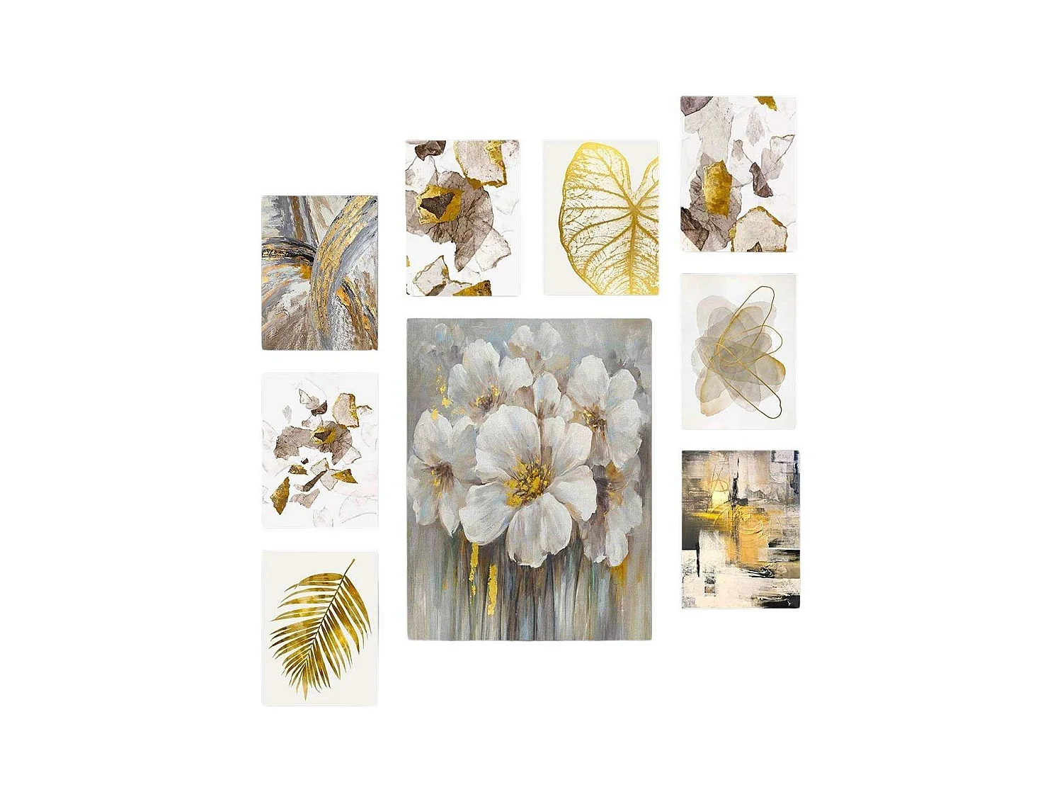 Tableau 9 parties Flowers 70 x 70 cm