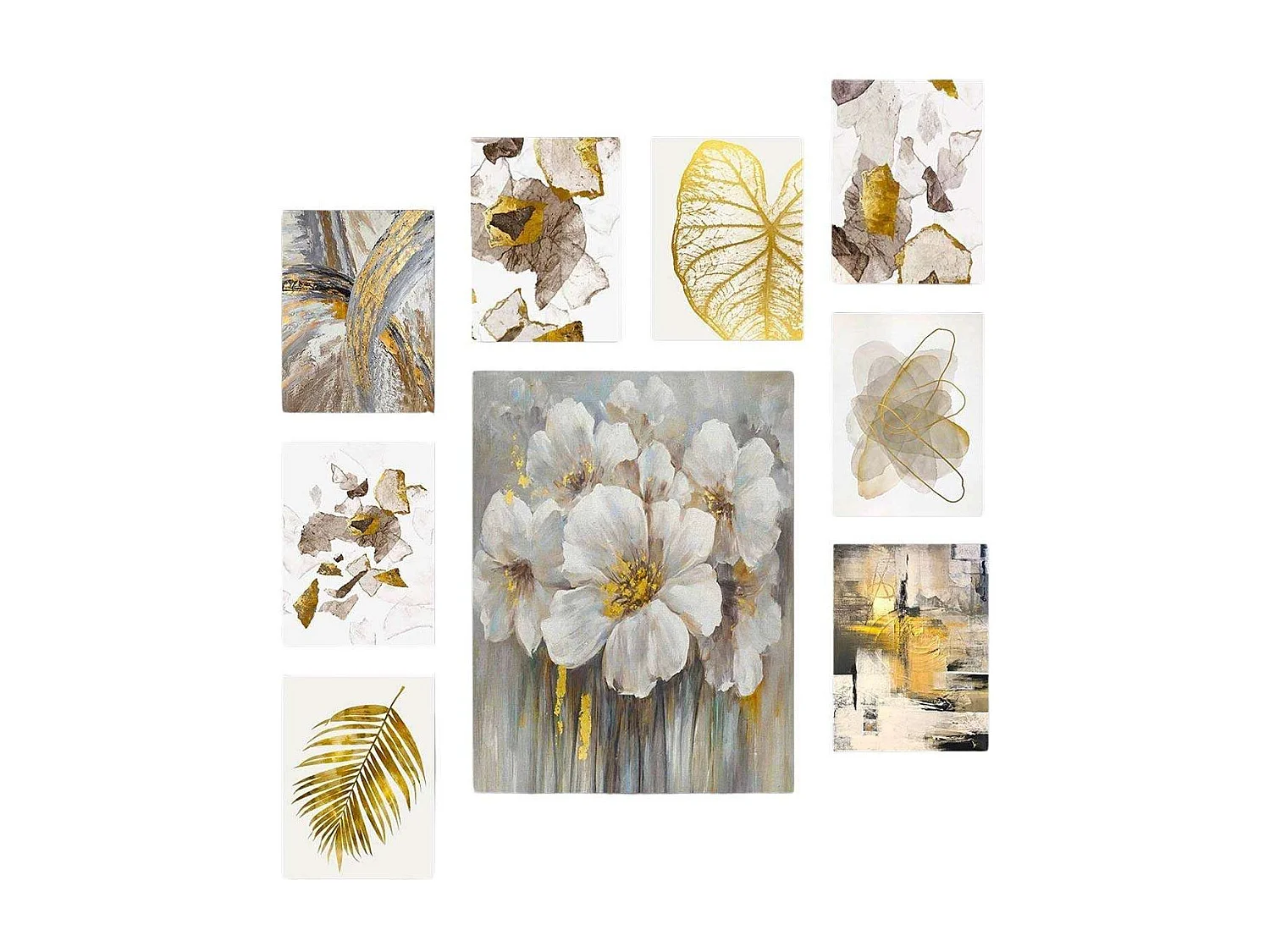 Tableau 9 parties Flowers 70 x 70 cm