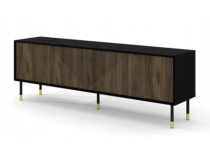 Meuble TV 180x40x61 cm meuble Hi-fi luxueux sur pied couleur noix WODUN