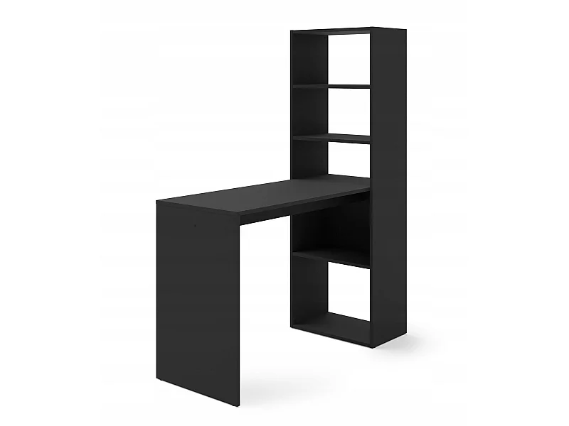 Bureau HARMONIE Table avec étagères pour ordinateur Bureau ménager Noir mat