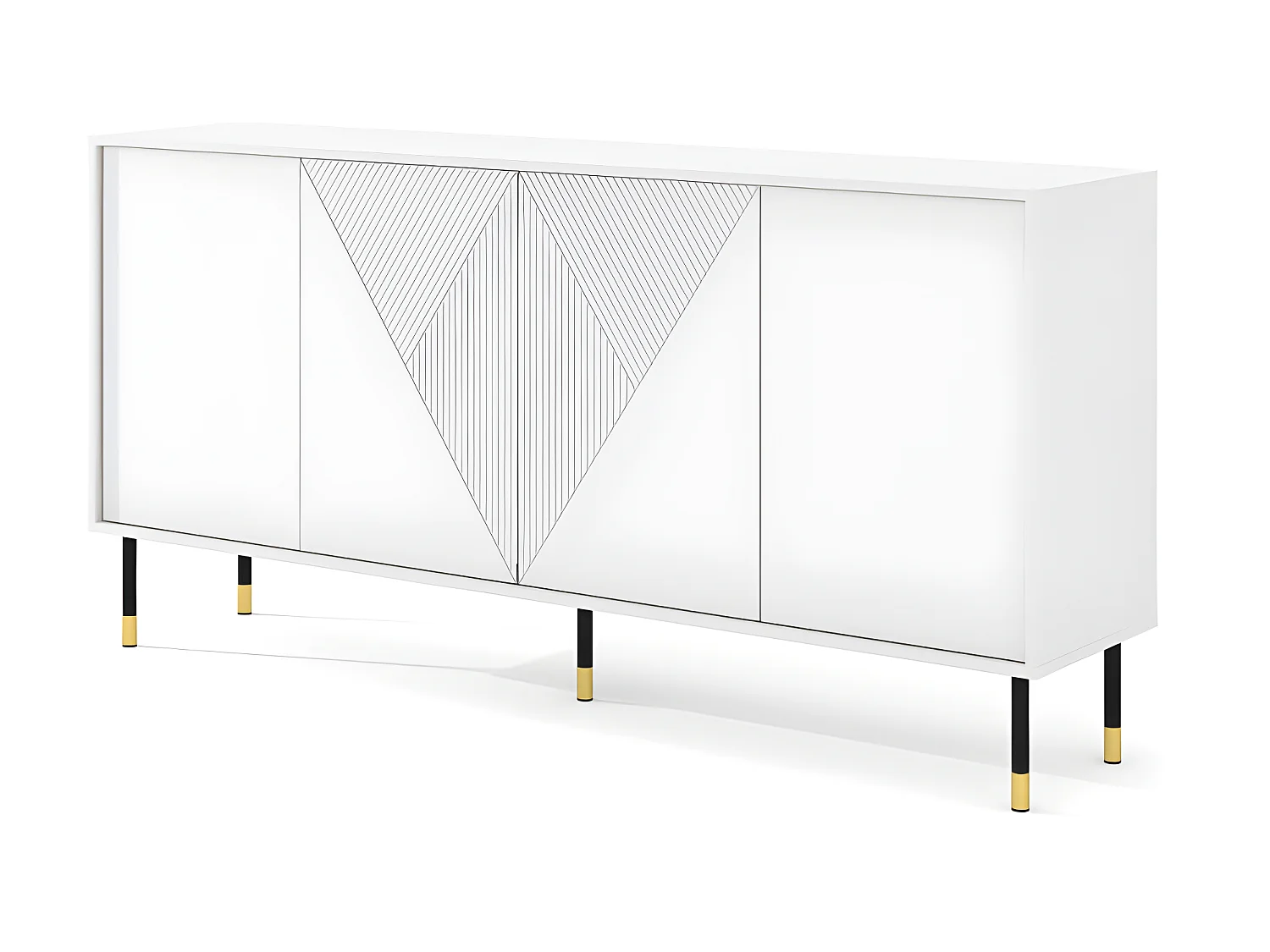 Commode de rangement Meuble universel WODUN 180x40x88cm Blanc mat