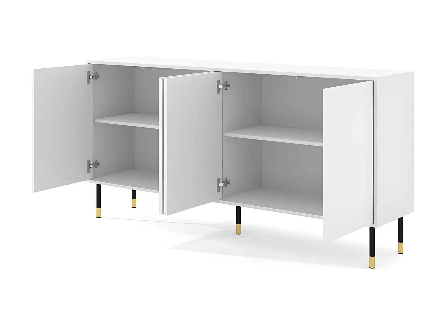 Commode de rangement Meuble universel WODUN 180x40x88cm Blanc mat