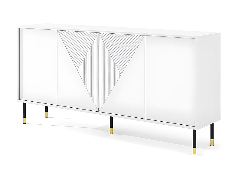 Commode de rangement Meuble universel WODUN 180x40x88cm Blanc mat