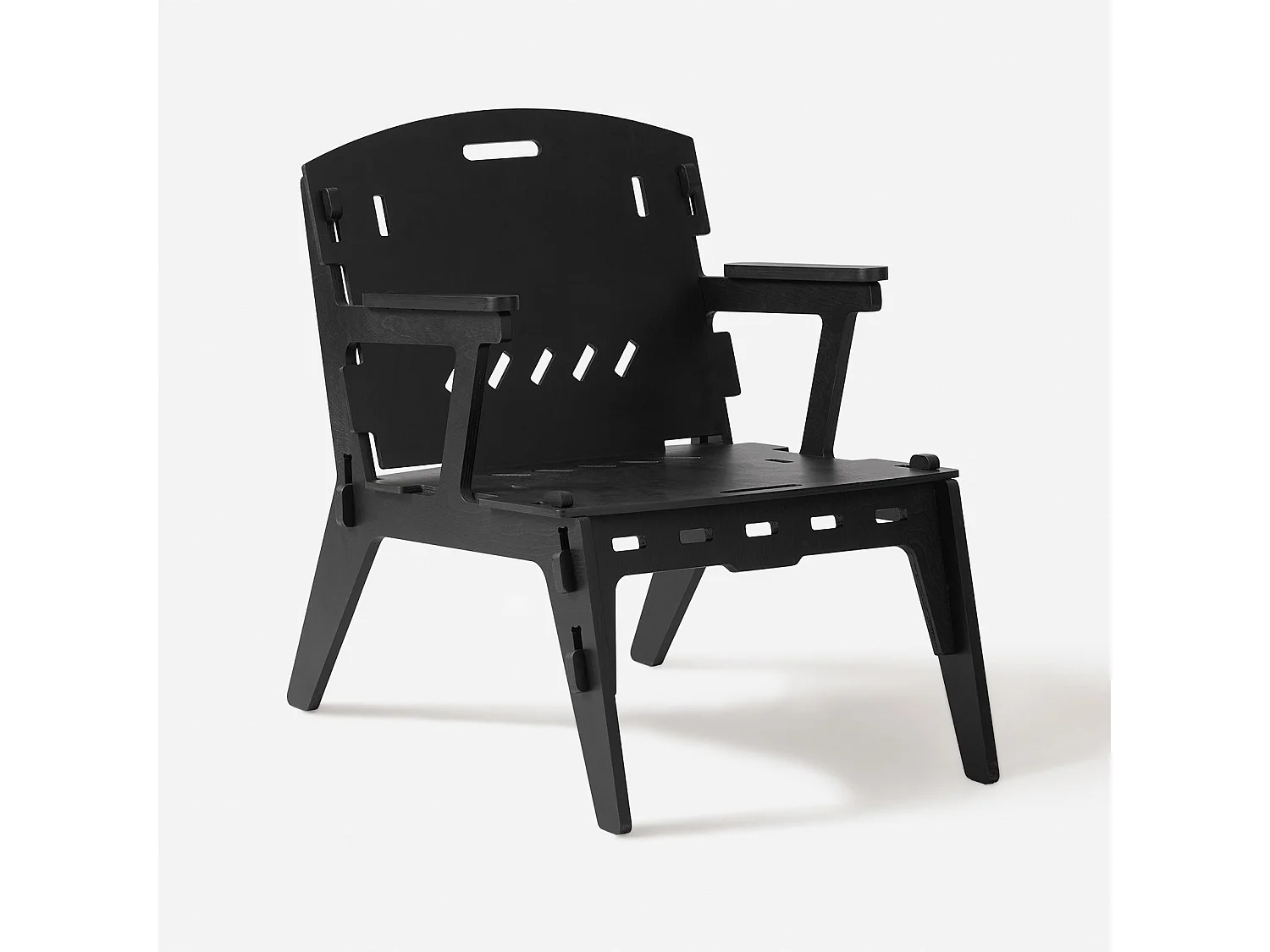 SoBuy Designer fauteuil Ergonomische woonkamerstoel Comfortabele woonkamerfauteuil Kantoorfauteuil, zithoogte 35 cm, pen- en gatstructuur, 55x72x70 cm, HFST02-SCH