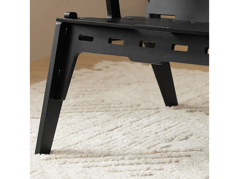 SoBuy Designer fauteuil Ergonomische woonkamerstoel Comfortabele woonkamerfauteuil Kantoorfauteuil, zithoogte 35 cm, pen- en gatstructuur, 55x72x70 cm, HFST02-SCH