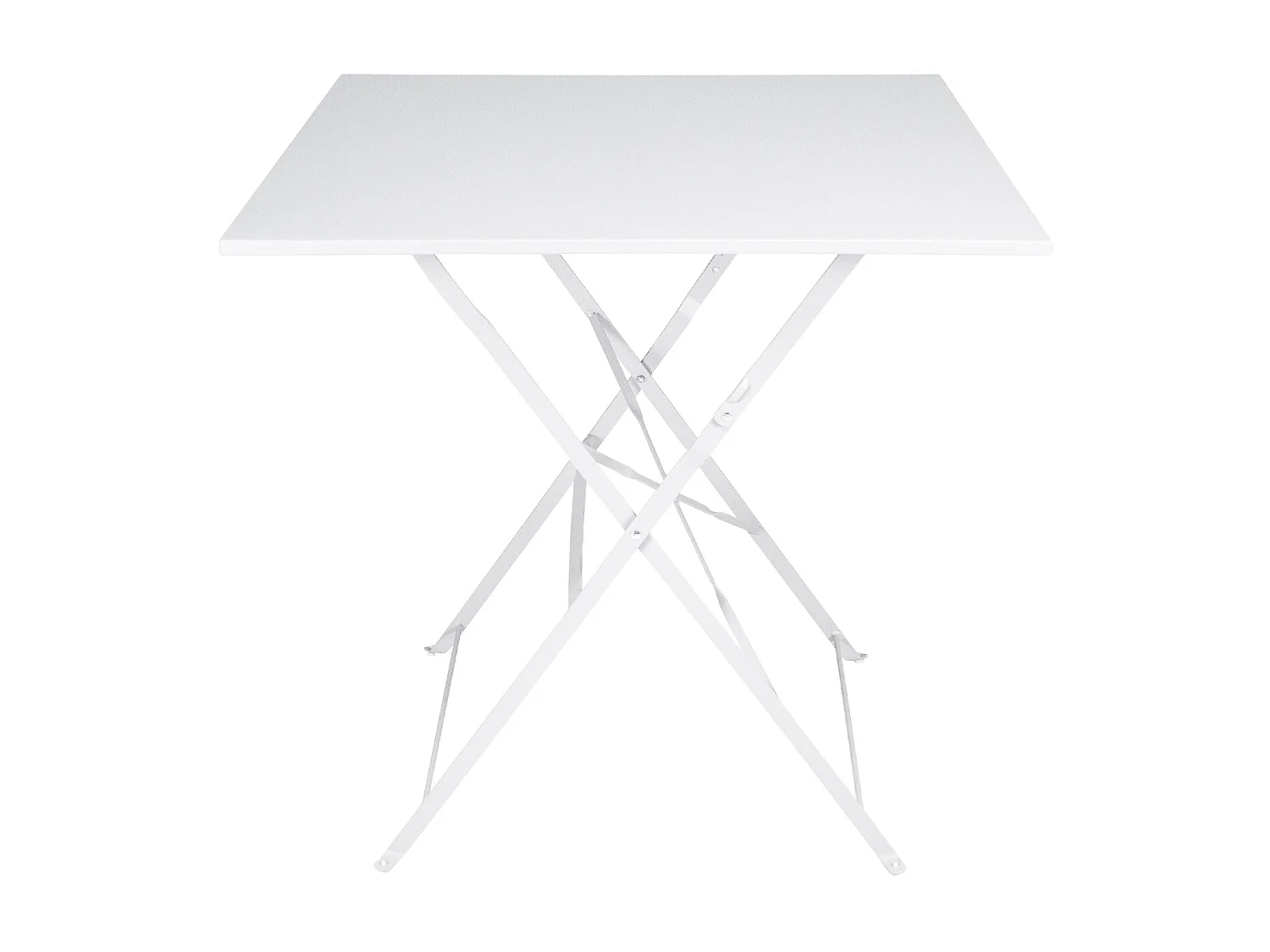 Tavolo pieghevole in metallo bianco, tavolo richiudibile 70×70 mod. Sorrento