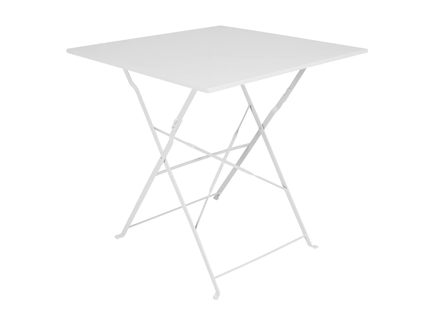 Tavolo pieghevole in metallo bianco, tavolo richiudibile 70×70 mod. Sorrento
