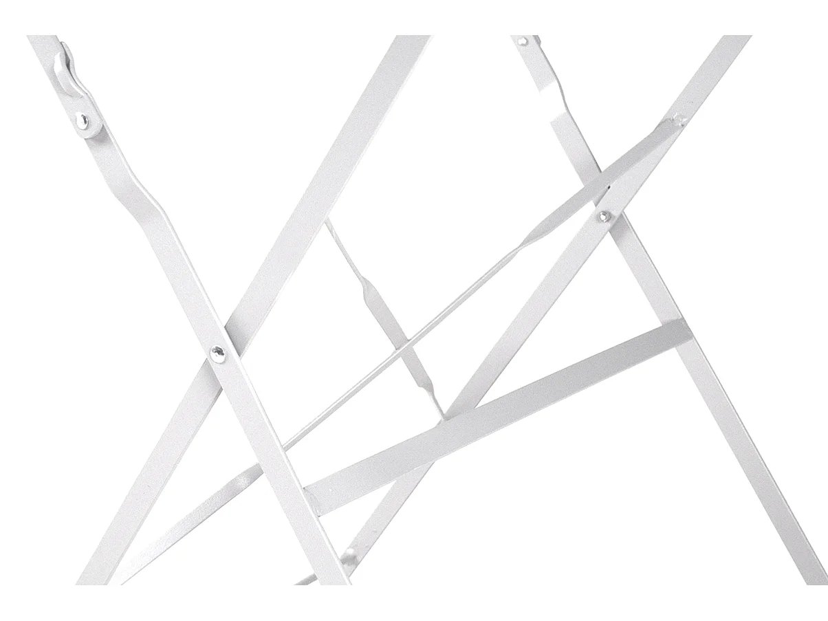 Tavolo pieghevole in metallo bianco, tavolo richiudibile 70×70 mod. Sorrento