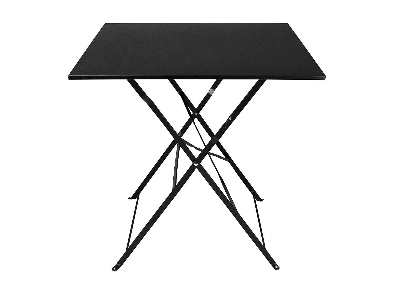 Tavolo pieghevole in metallo nero, tavolo richiudibile 70×70 mod. Sorrento