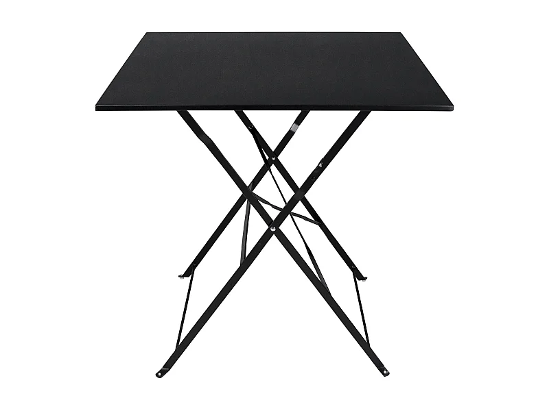 Tavolo pieghevole in metallo nero, tavolo richiudibile 70×70 mod. Sorrento