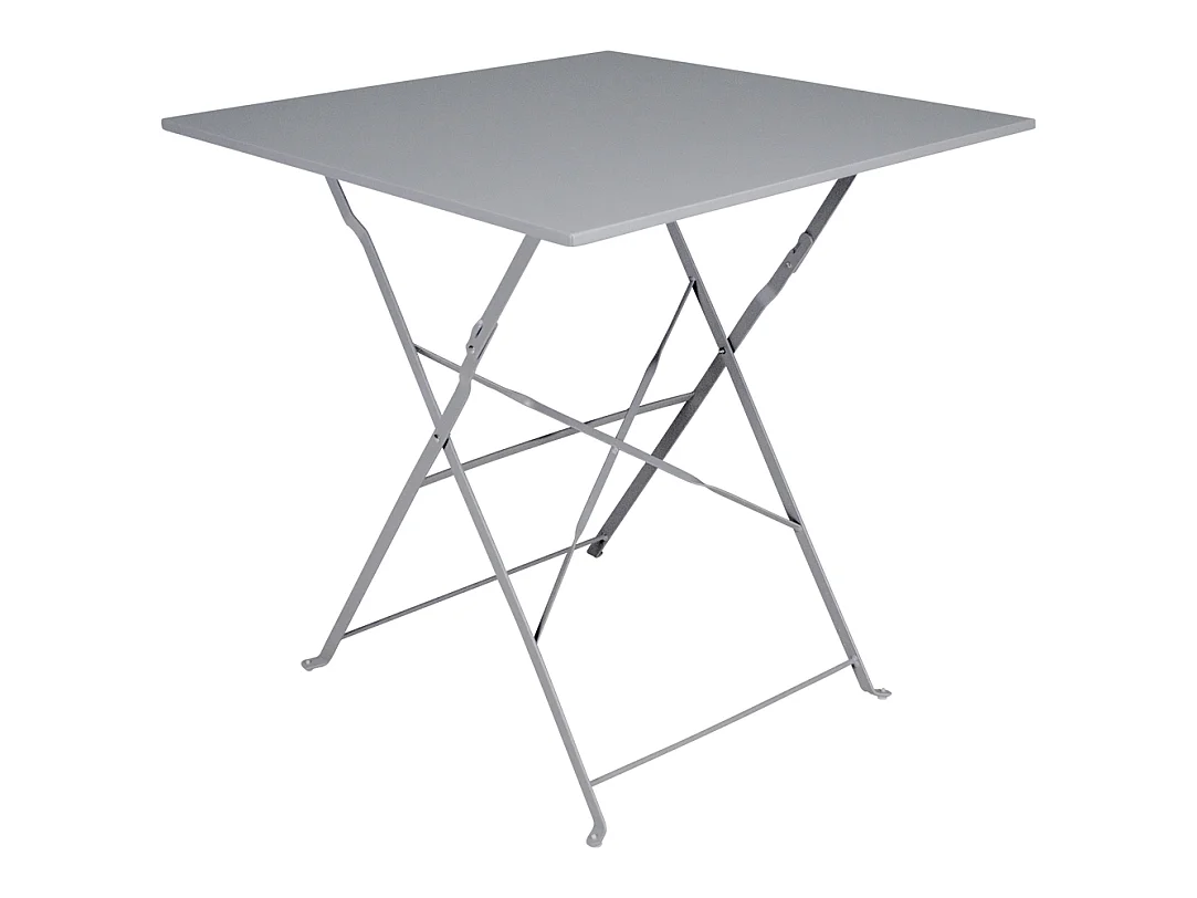 Tavolo pieghevole in metallo grigio, tavolo richiudibile 70×70 mod. Sorrento