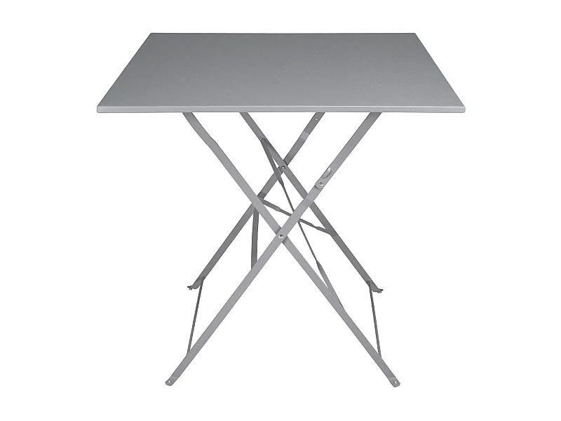 Tavolo pieghevole in metallo grigio, tavolo richiudibile 70×70 mod. Sorrento