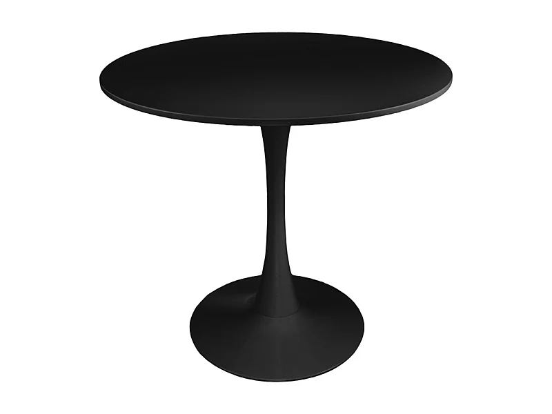 Tavolo rotondo 70 cm, tavolo da pranzo tondo nero mod. Omar