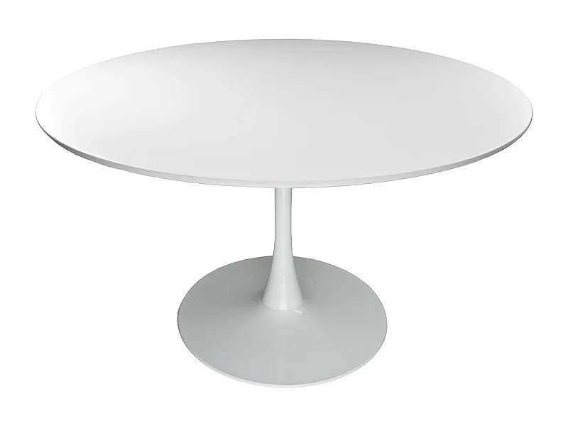 Tavolo rotondo 120 cm, tavolo da pranzo tondo bianco mod. Omar