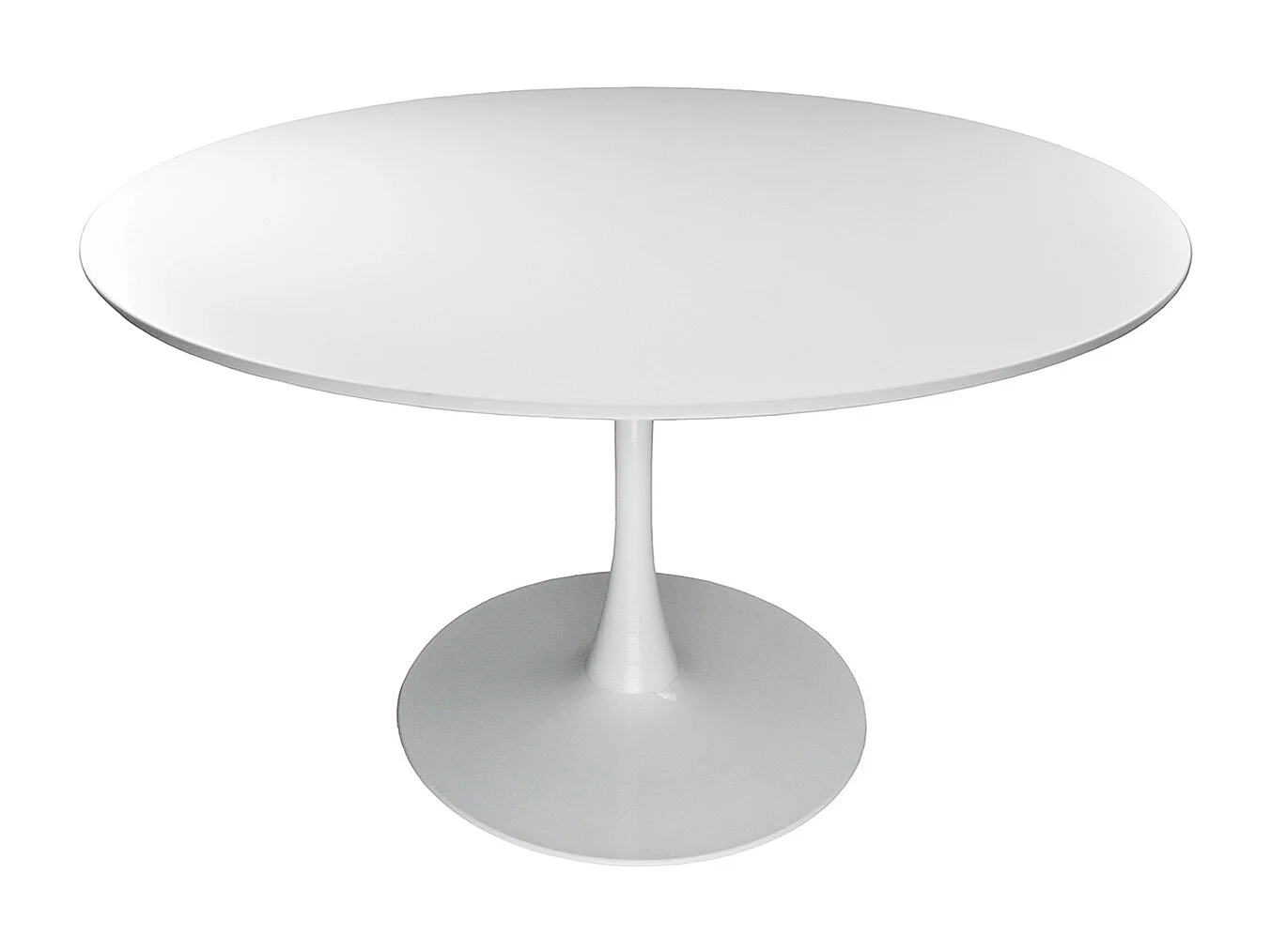 Tavolo rotondo 120 cm, tavolo da pranzo tondo bianco mod. Omar