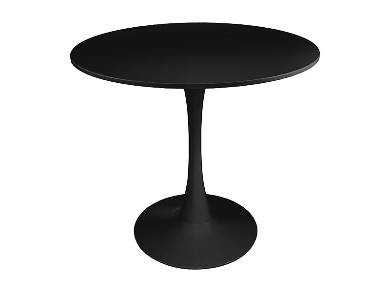 Tavolo rotondo 80 cm, tavolo da pranzo tondo nero mod. Omar
