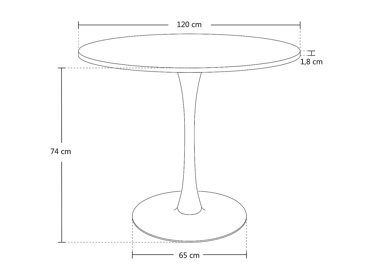 Tavolo rotondo 120 cm, tavolo da pranzo tondo nero mod. Omar