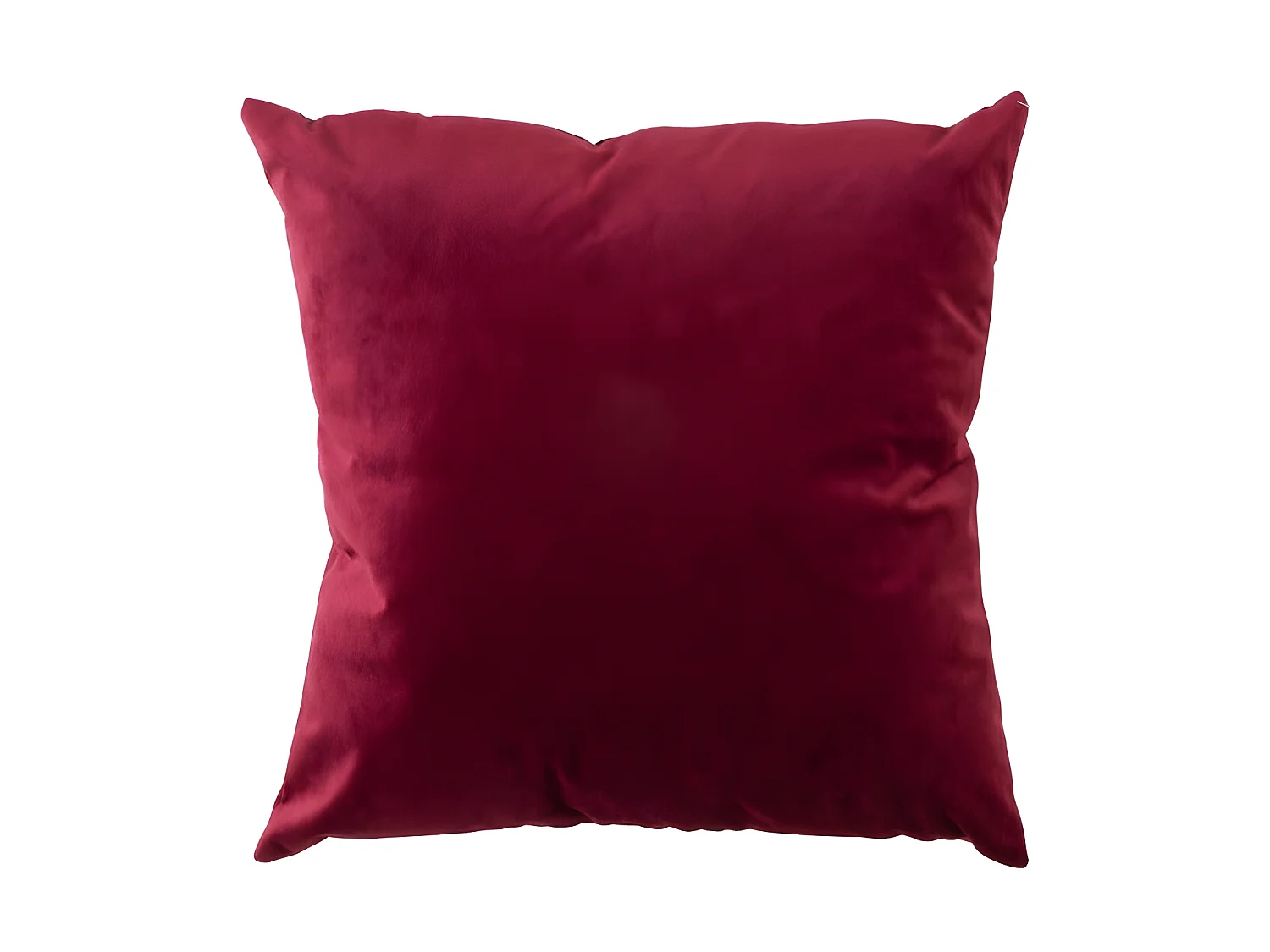 Coussin Carre Velours Rouge/Bordeaux - L 45 x l 45 x H 1 cm