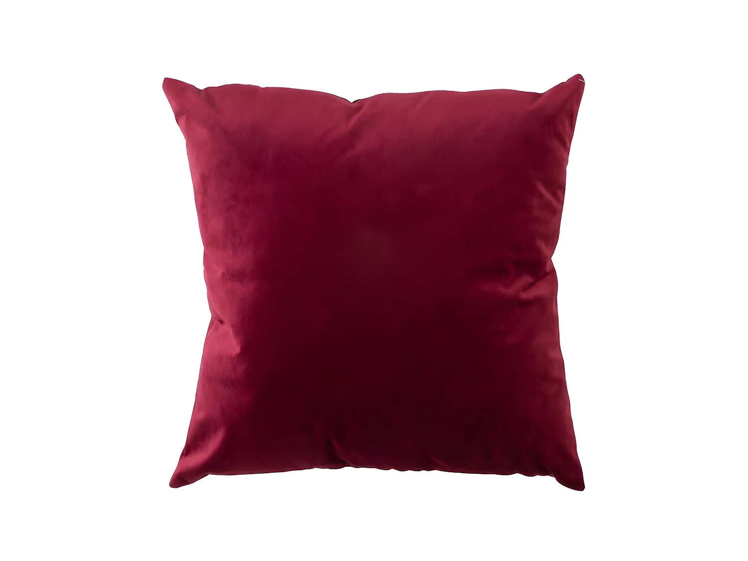 Coussin Carre Velours Rouge/Bordeaux - L 45 x l 45 x H 1 cm