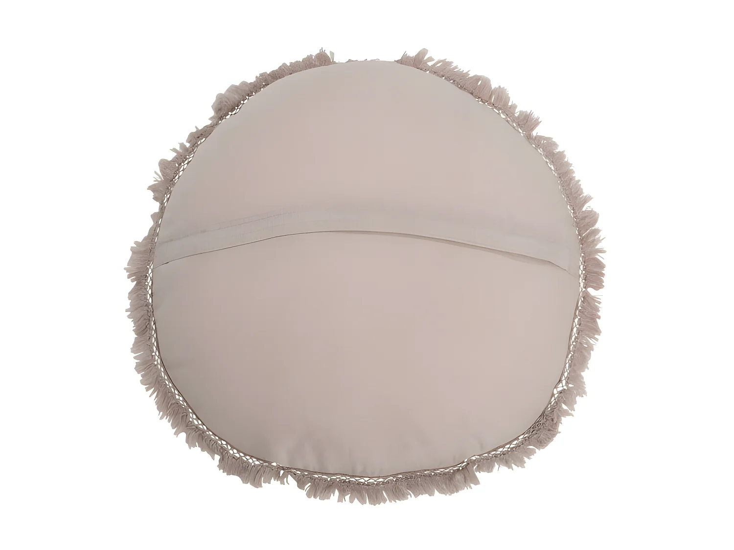 Coussin Rond Velours Coton/Lin Vieux Rose - L 50 x l 50 x H 5 cm