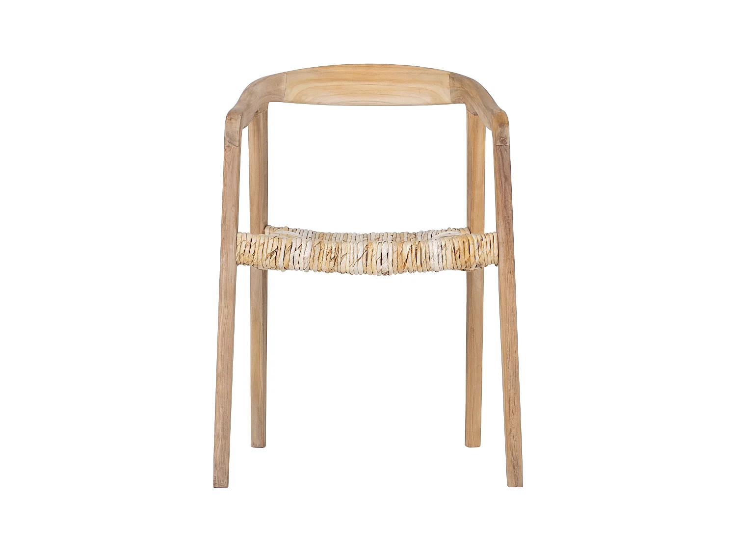 Stuhl mit Armlehnen 6er-Set - Teakholz - Holzfarben hell - JUNARIA