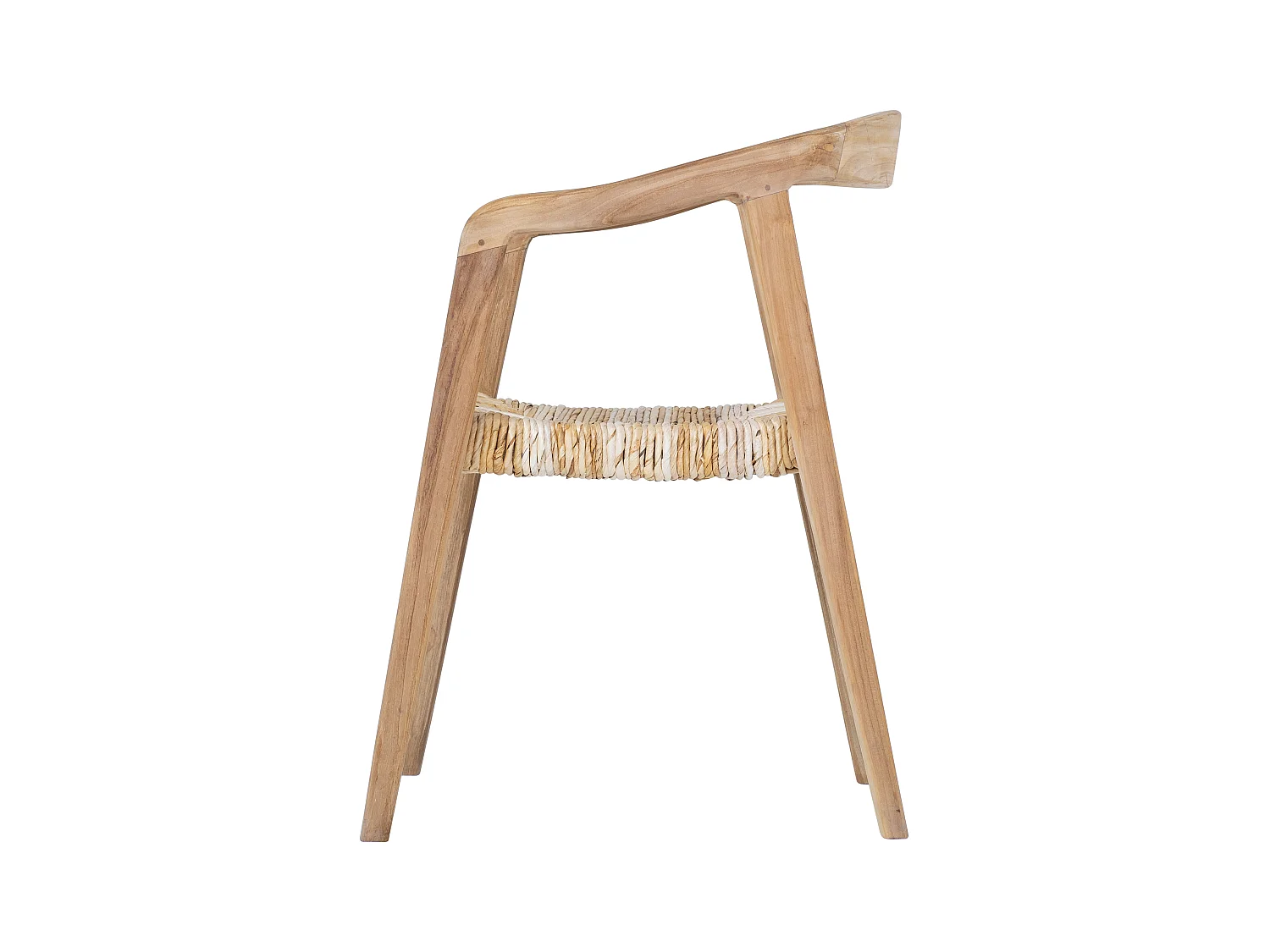 Stuhl mit Armlehnen 6er-Set - Teakholz - Holzfarben hell - JUNARIA