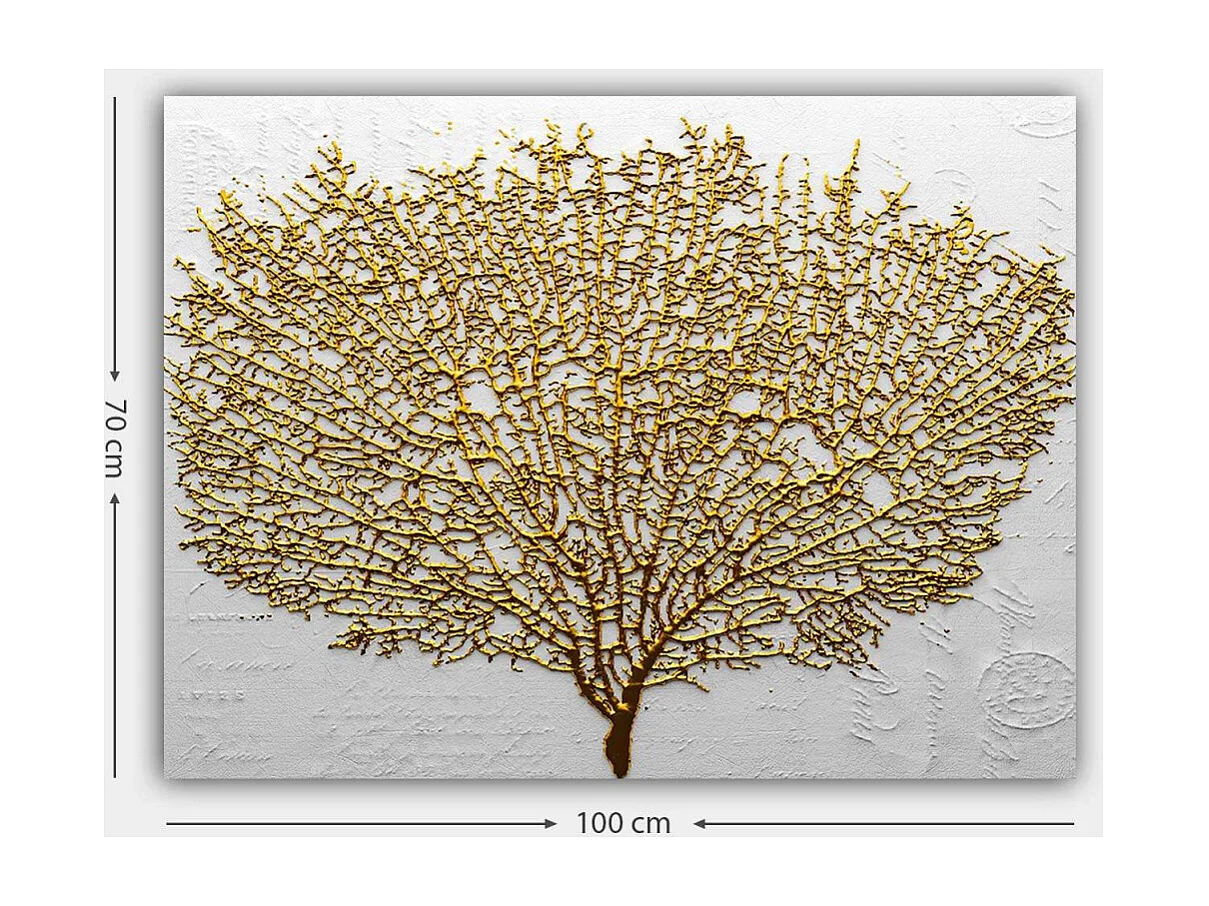 Tableau Arbre doré 70 x 100 cm