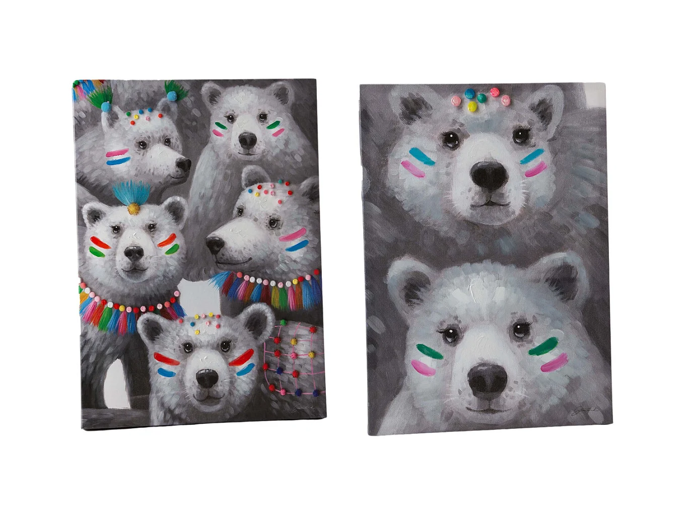Toiles ours apaches 50 x 70 cm (Lot de 2)