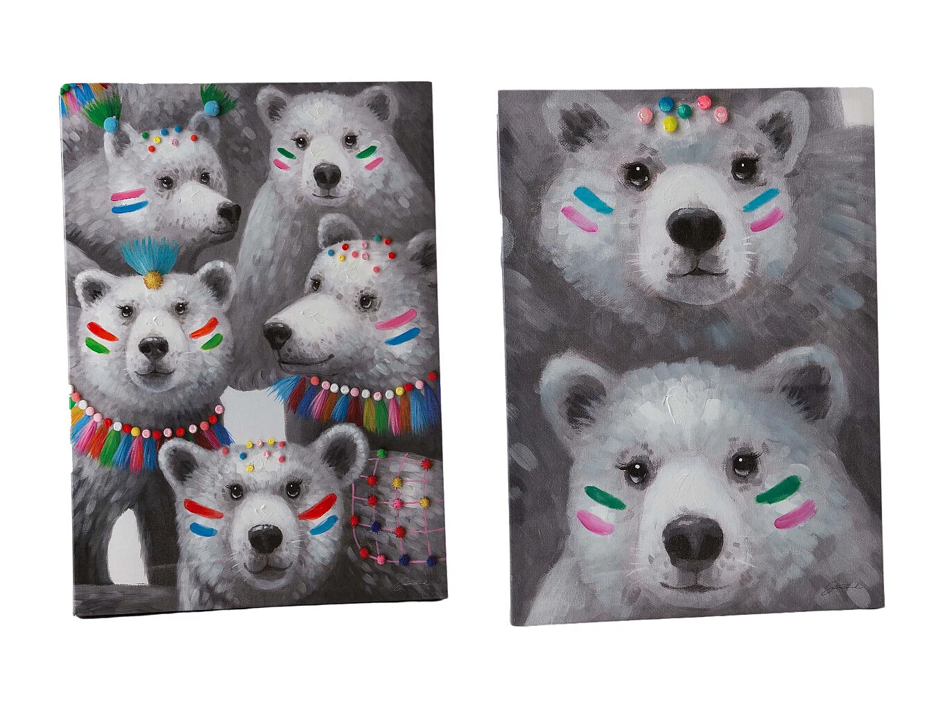 Toiles ours apaches 50 x 70 cm (Lot de 2)