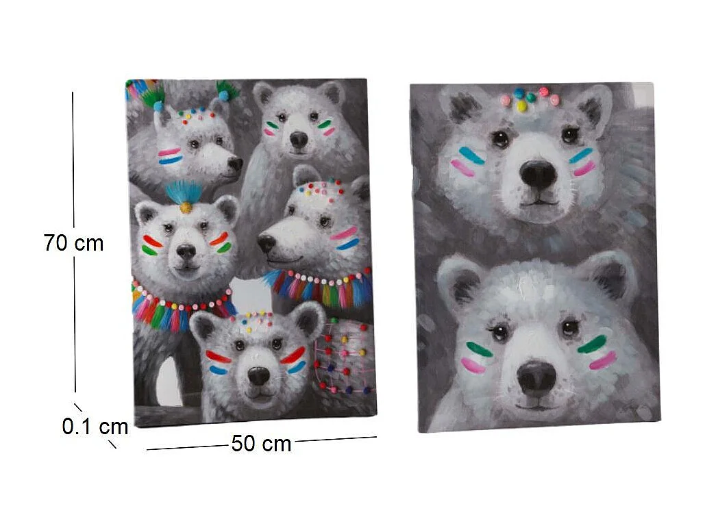 Toiles ours apaches 50 x 70 cm (Lot de 2)