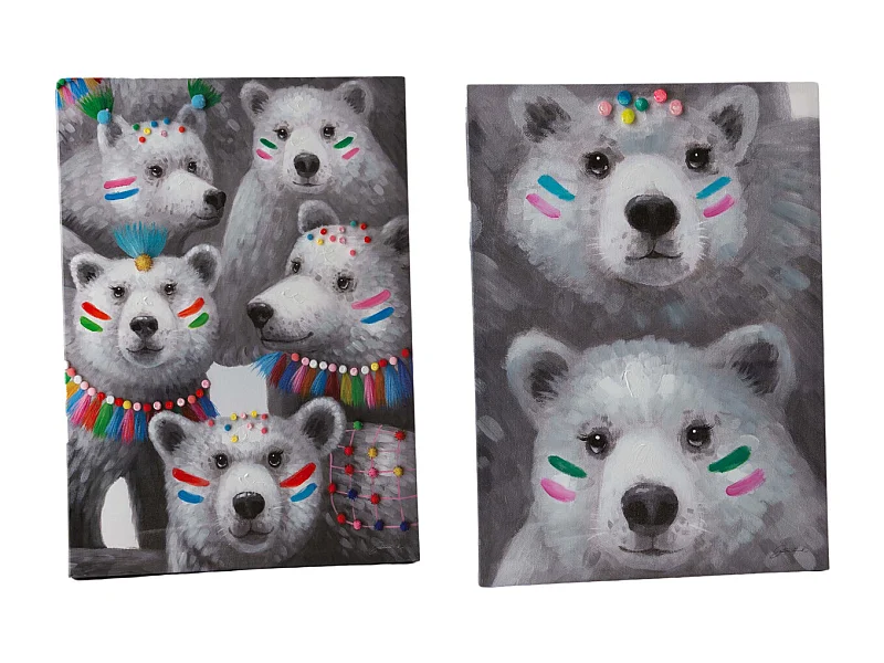 Toiles ours apaches 50 x 70 cm (Lot de 2)