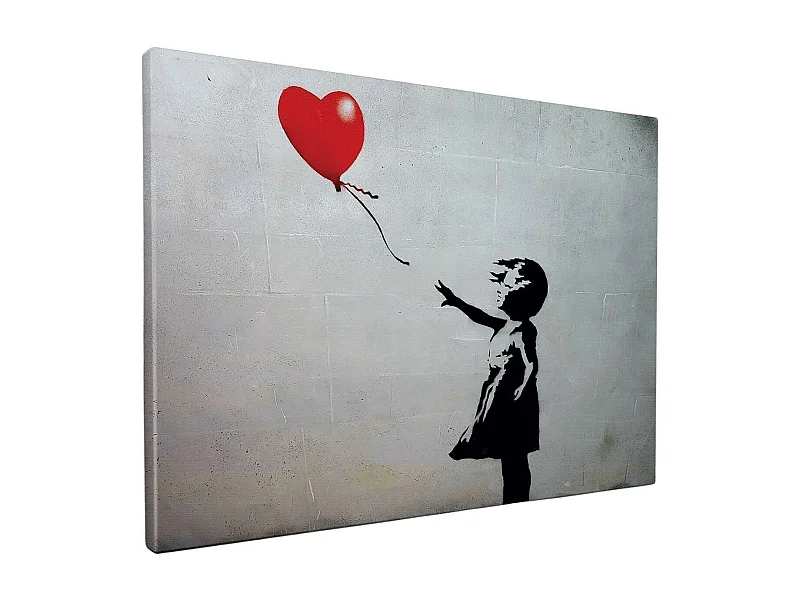 Toile décorative fille avec ballon 100 x 70 cm