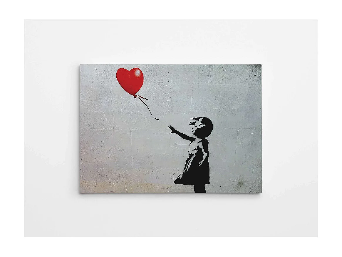 Toile décorative fille avec ballon 100 x 70 cm