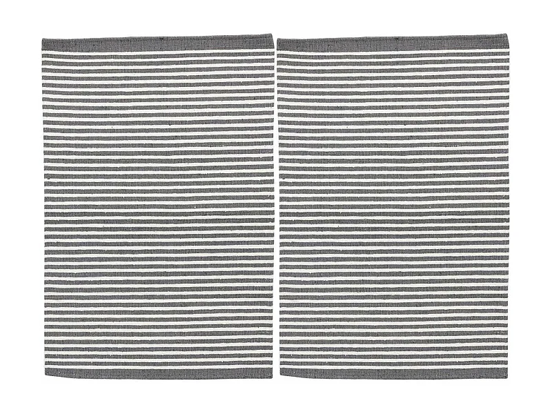 Tapis antidérapant à rayures 40 x 60 cm (Lot de 2) Gris