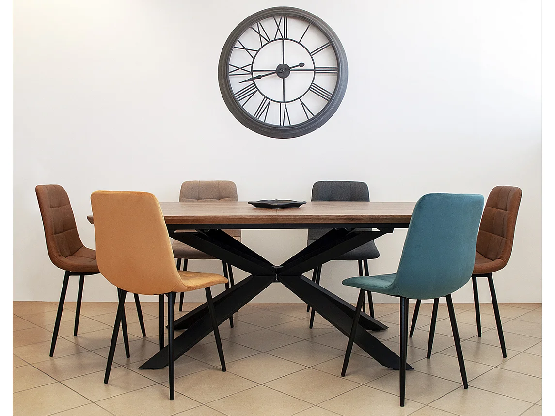 Tavolo allungabile moderno, tavolo da pranzo rettangolare mod. Ermes