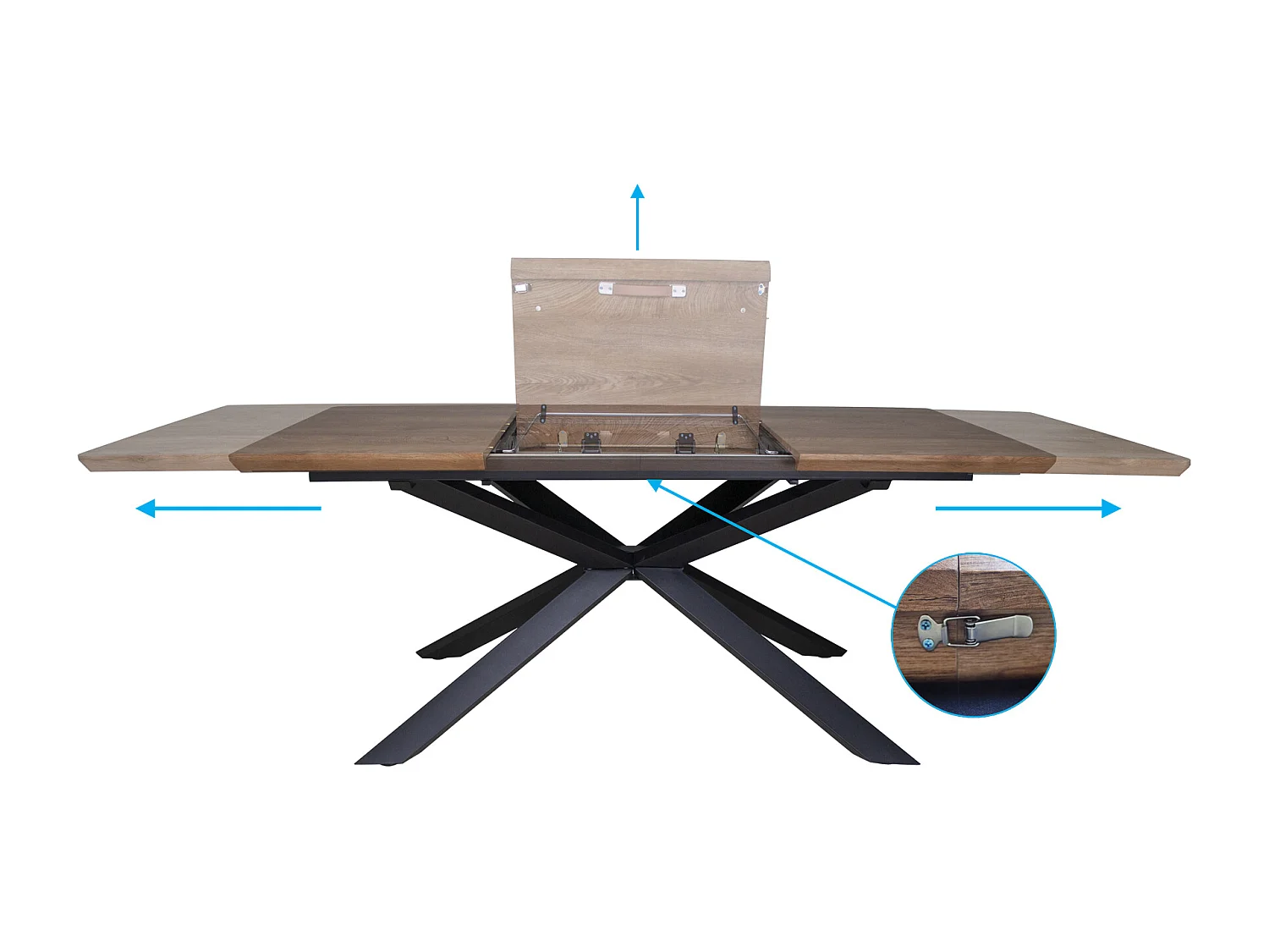 Tavolo allungabile moderno, tavolo da pranzo rettangolare mod. Ermes