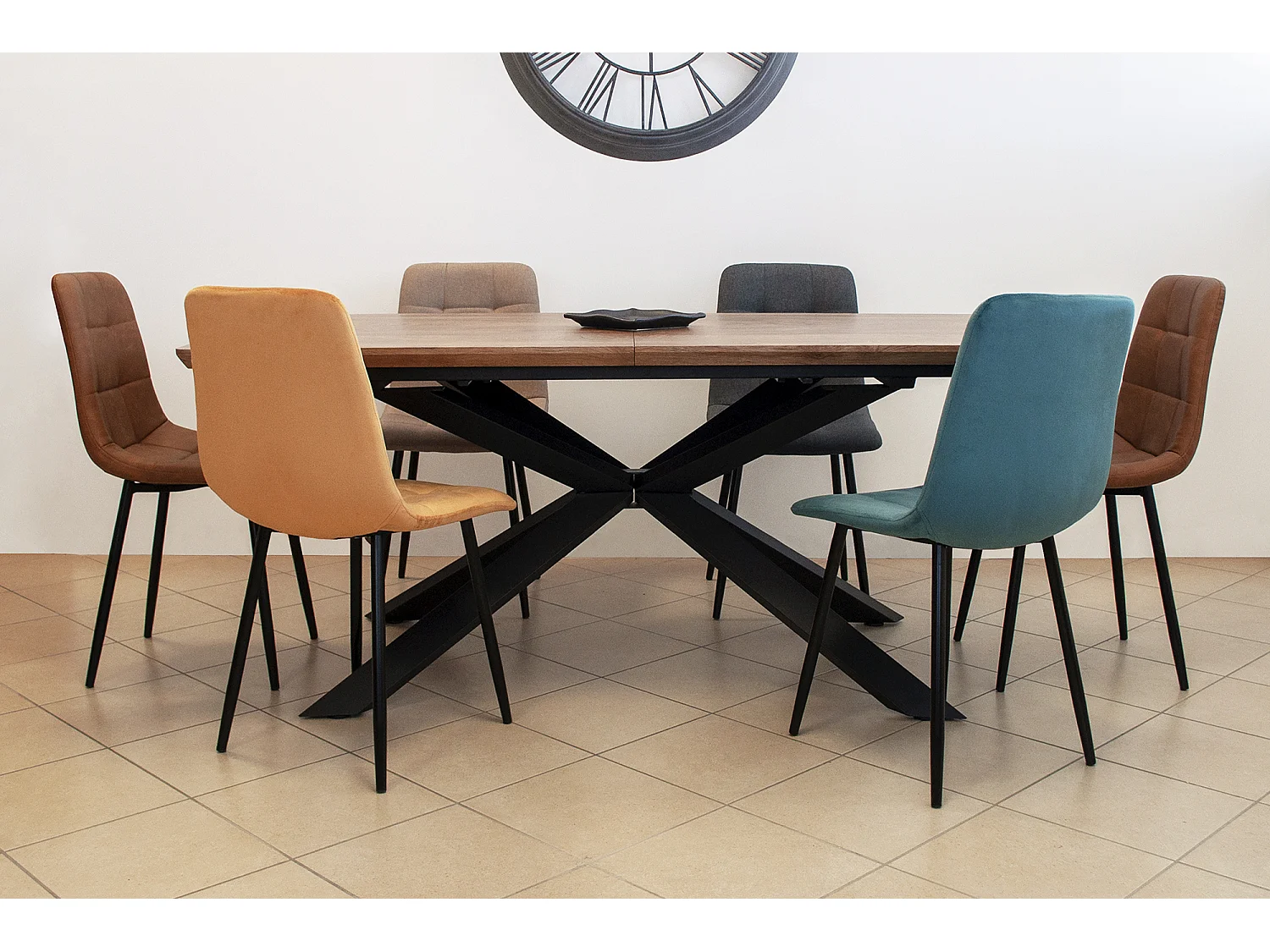 Tavolo allungabile moderno, tavolo da pranzo rettangolare mod. Ermes