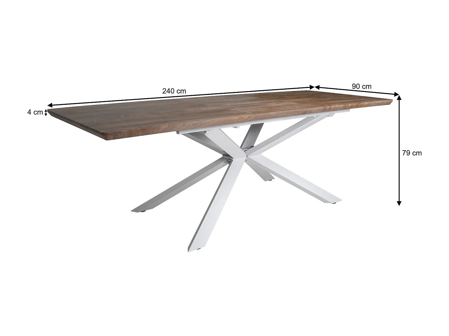 Tavolo allungabile moderno, tavolo da pranzo rettangolare mod. Ermes