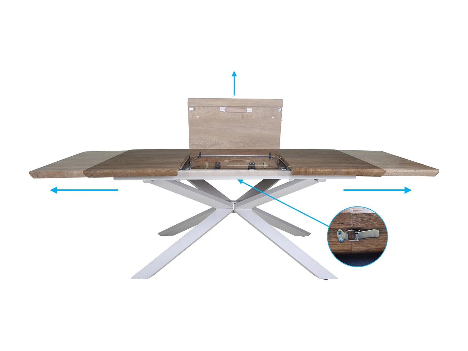 Tavolo allungabile moderno, tavolo da pranzo rettangolare mod. Ermes