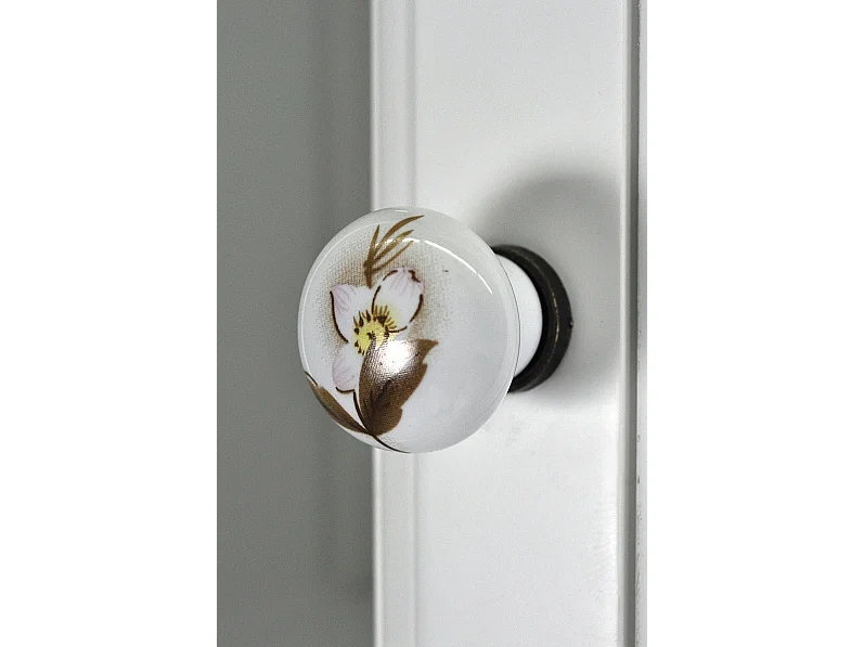 Mobile bagno a colonna in legno laccato bianco, vetrinetta mod.Vittoria