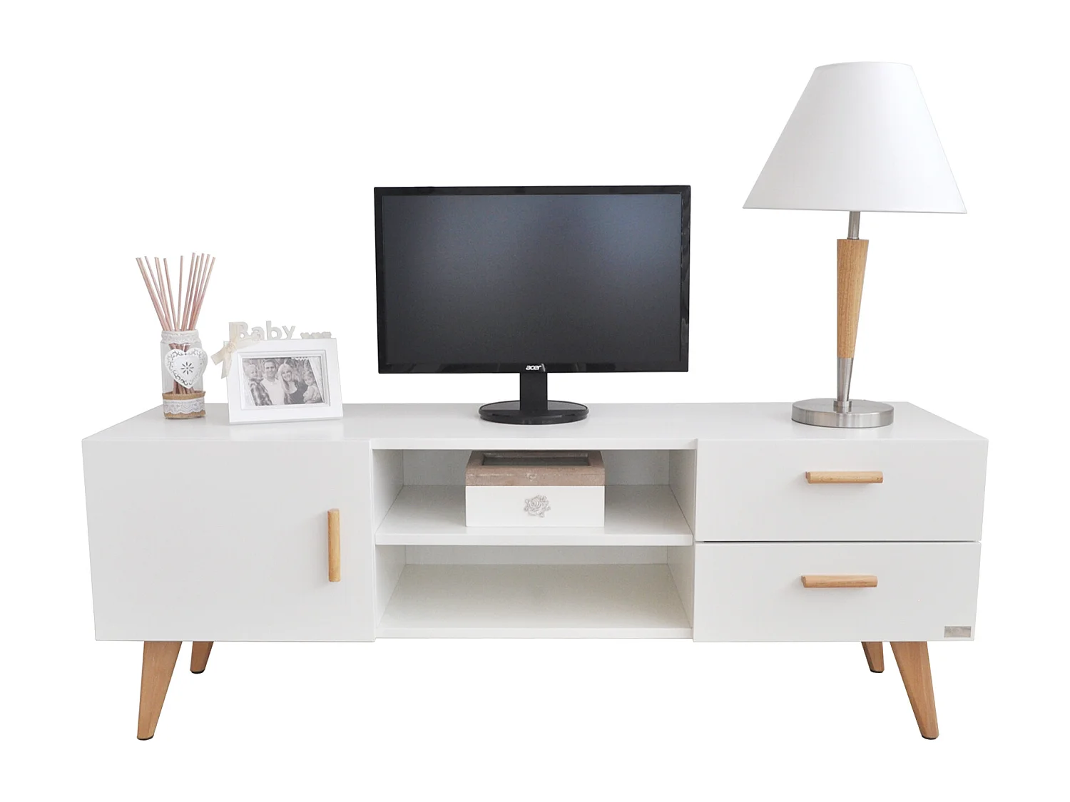 Mobile porta TV in stile nordico colore bianco