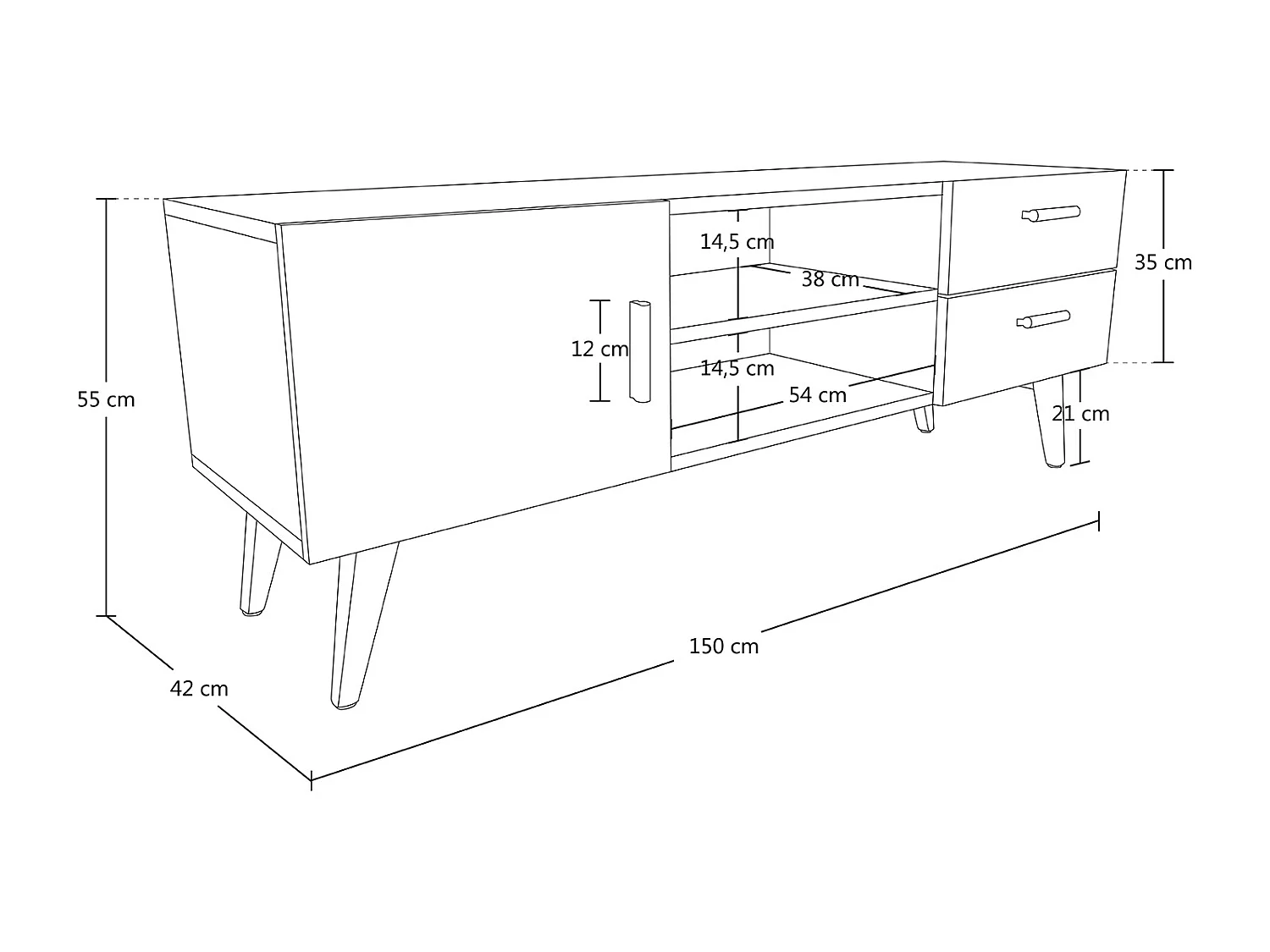 Mobile porta TV in stile nordico colore bianco
