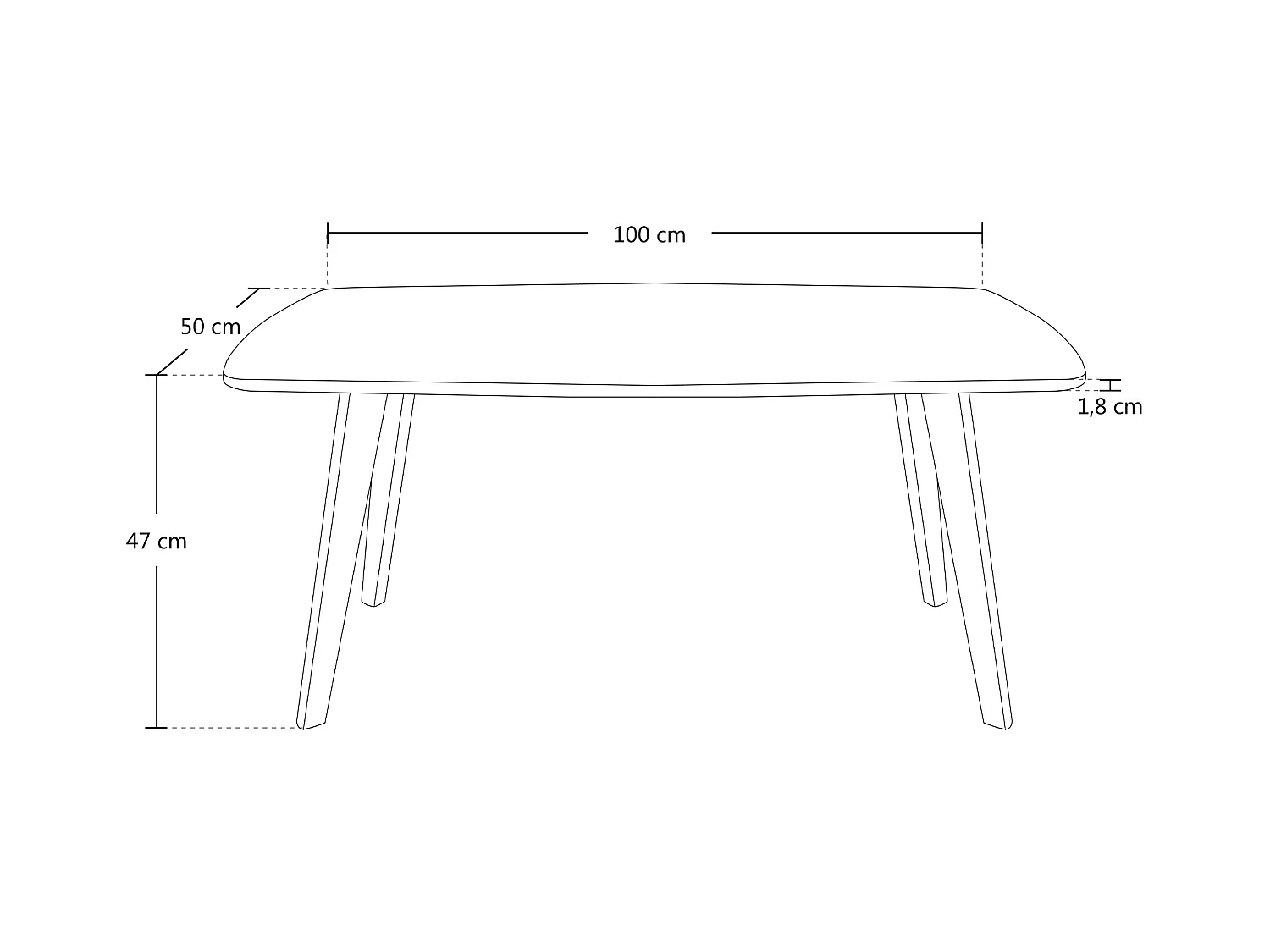 Tavolino da salotto mod. Pegaso con top bianco in mdf e piedi in legno
