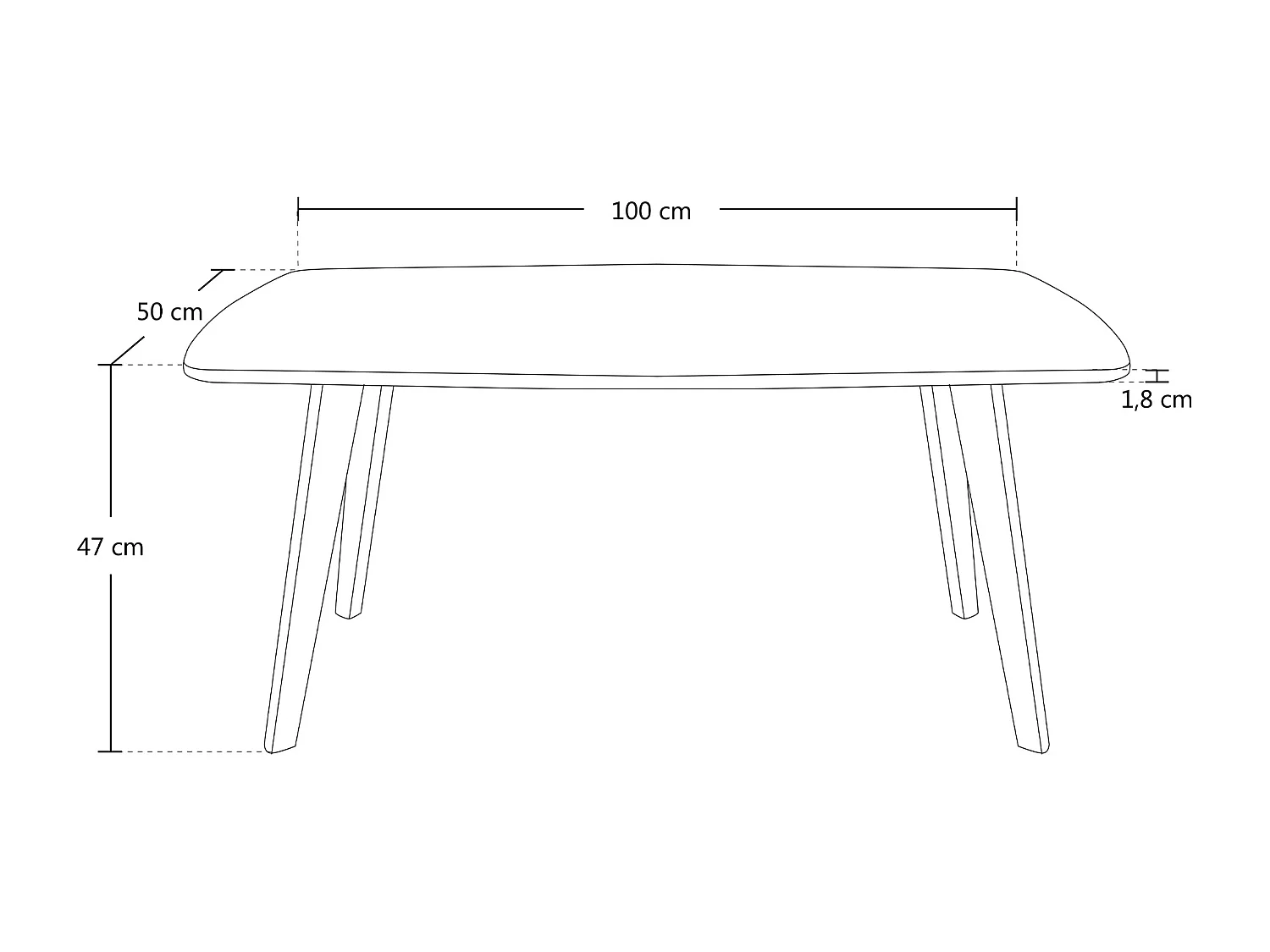 Tavolino da salotto mod. Pegaso con top bianco in mdf e piedi in legno