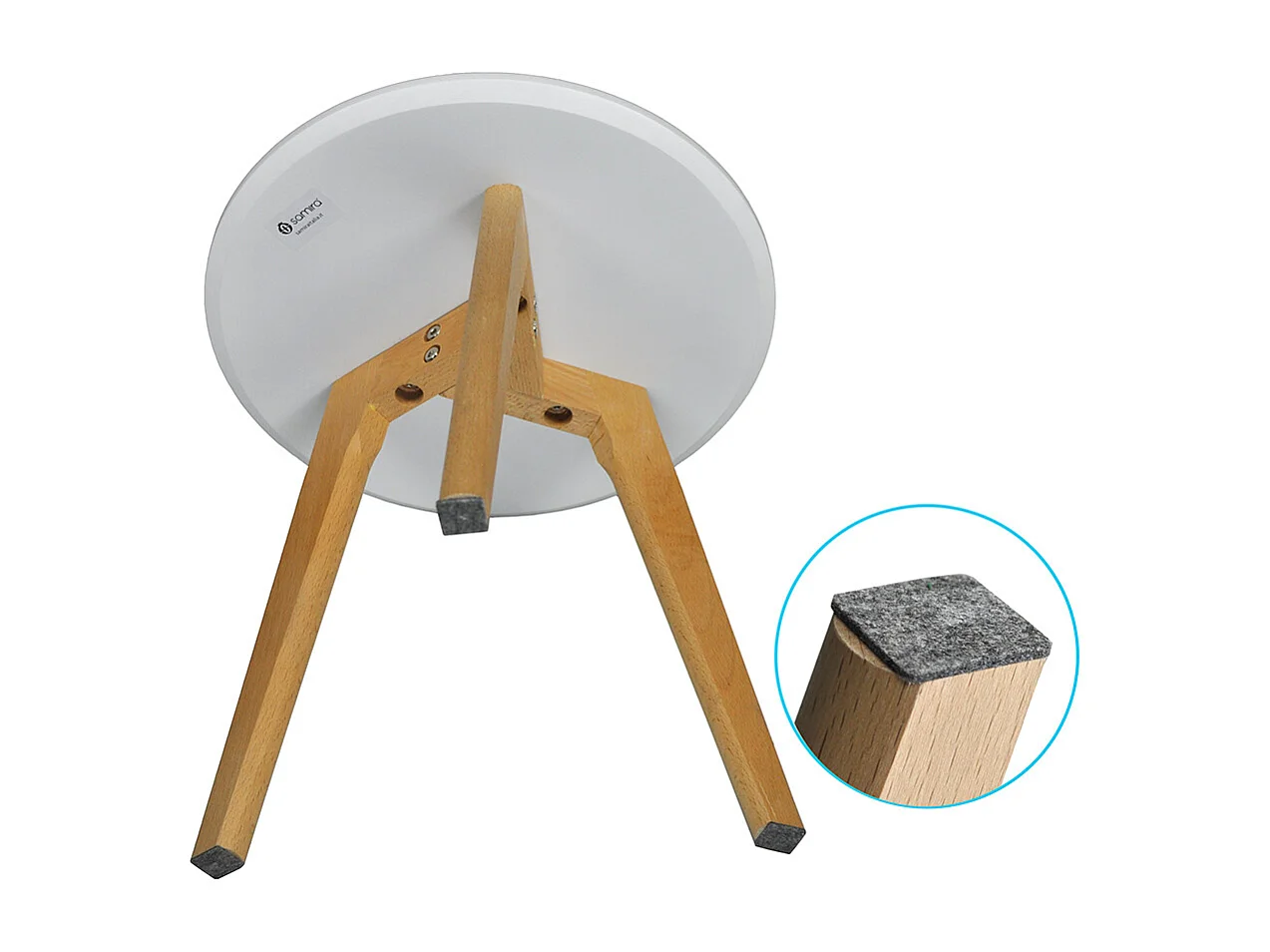 Tavolini da salotto mod. Twins con top bianco in mdf e piedi in legno