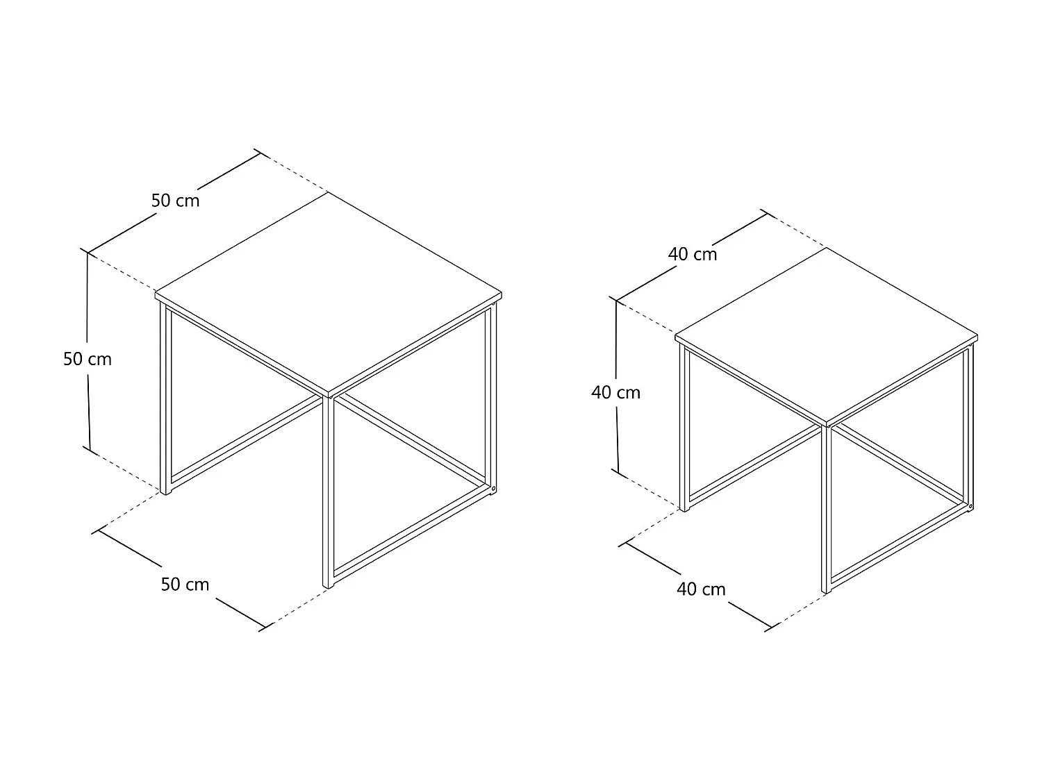 Tavolini Da Salotto Sovrapponibili, Tavolini Da Divano Mod. Double