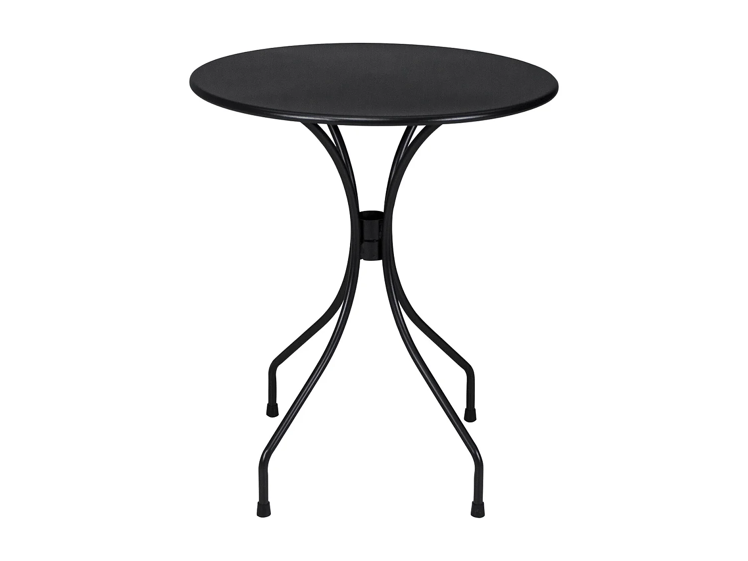 Tavolo bar rotondo 60 cm nero, tavolo da esterno mod. Rick