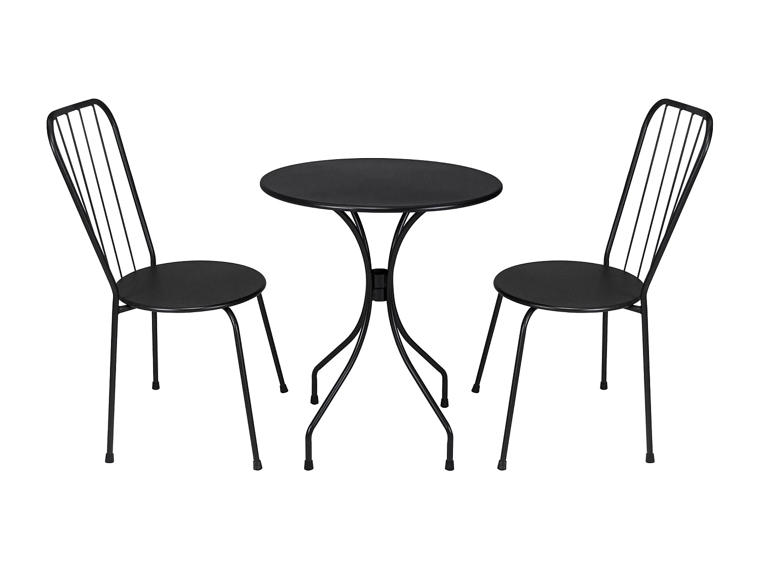 Tavolo bar rotondo 60 cm nero, tavolo da esterno mod. Rick